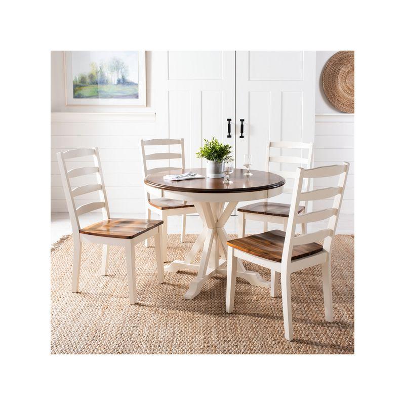 Shay 5-Piece White and Natural Wood Dining Set