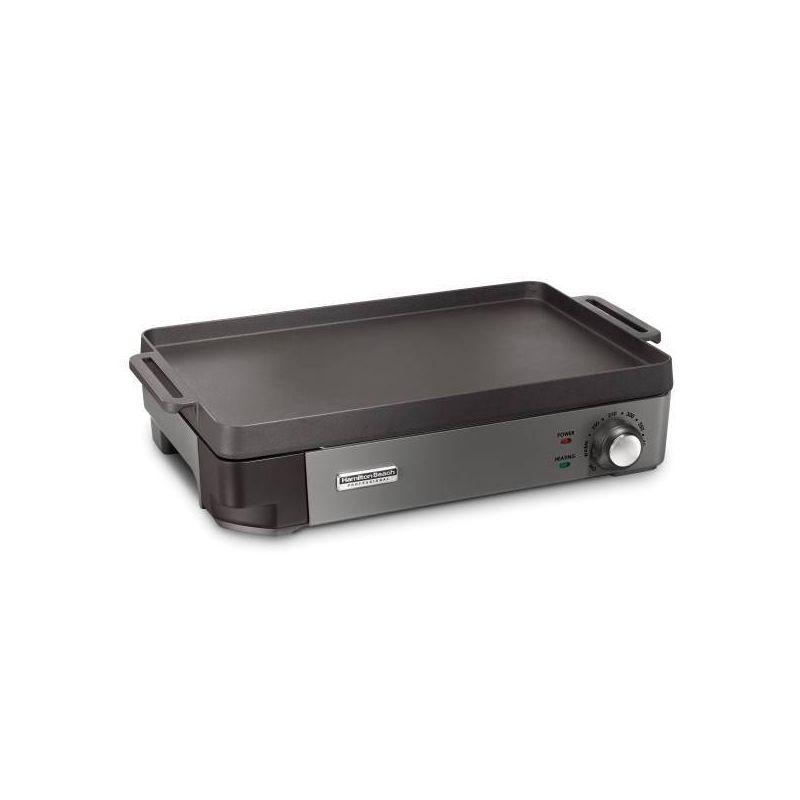 Hamilton Beach Black Cast Iron Electric Griddle with Adjustable Temperature