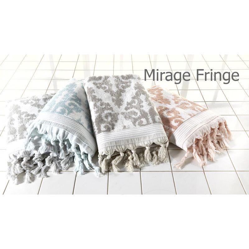 SKL Home 2pc Mirage Fringe Hand Towel Set Blush: 100% Cotton, Jacquard Terry, Bathroom Decor