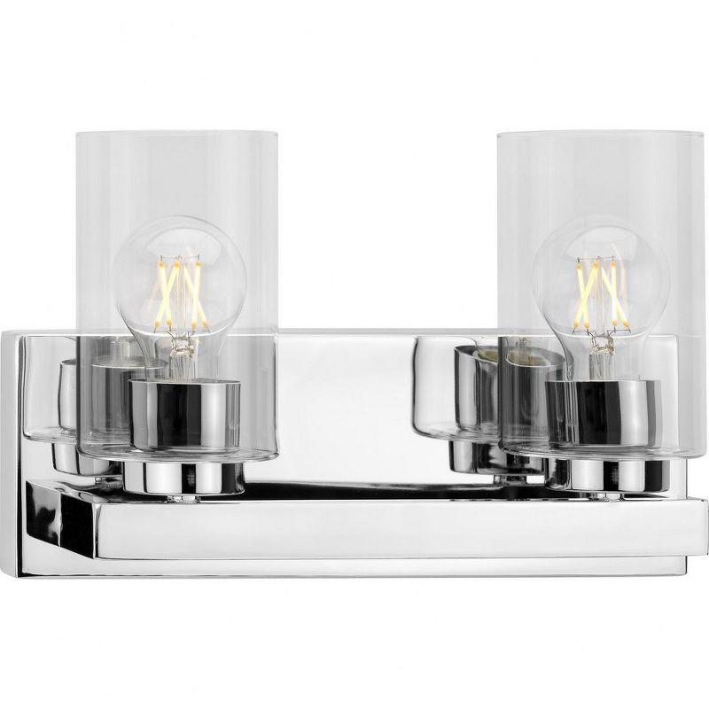 Progress Lighting Goodwin 2-Light Vanity Light, Polished Chrome, Clear Glass