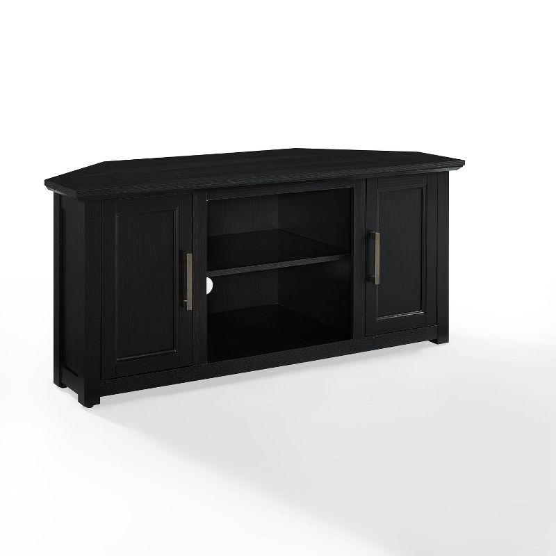 Camden 48" Black Corner TV Stand with Cabinets