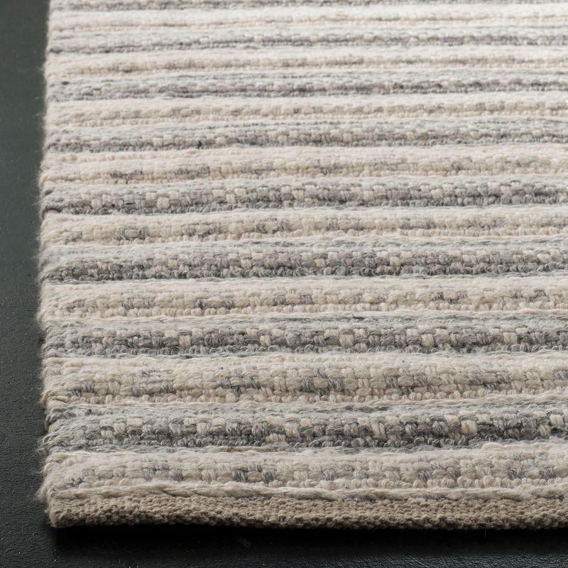 Hand-Tufted Gray Square Viscose and Silk Blend Area Rug