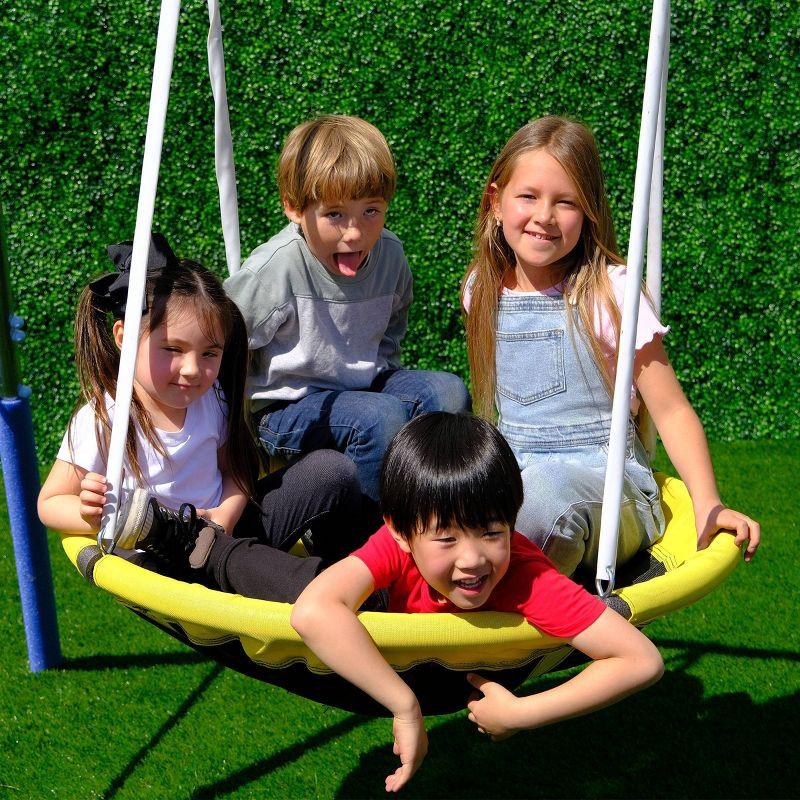 Sportspower Swing and Play Galvanized Metal with 2 Standing Kids' Roman Glider Saucer Swing Set