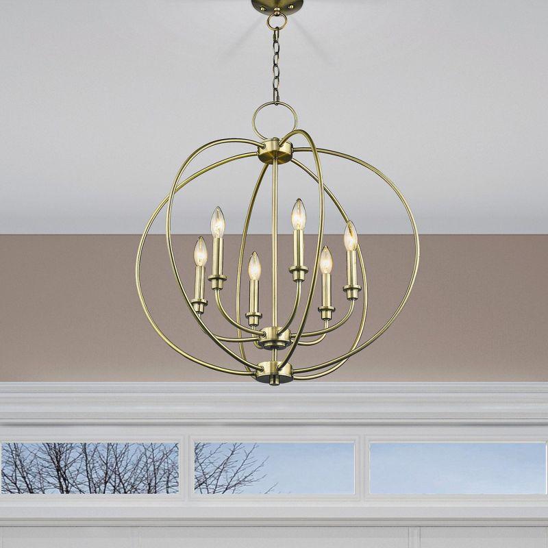 Livex Lighting Milania 6 - Light Chandelier in  Antique Brass