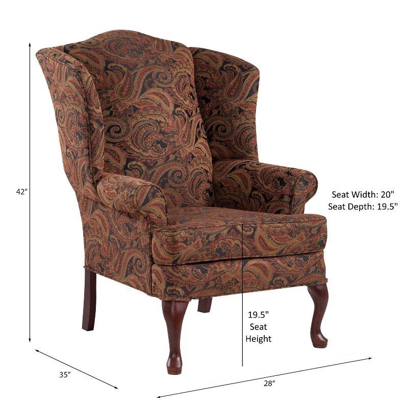 Comfort Pointe Paisley Traditional Wingback Accent Chair