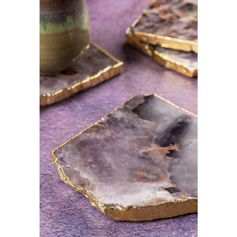 Dazzle Amethyst Coasters, Set of 4