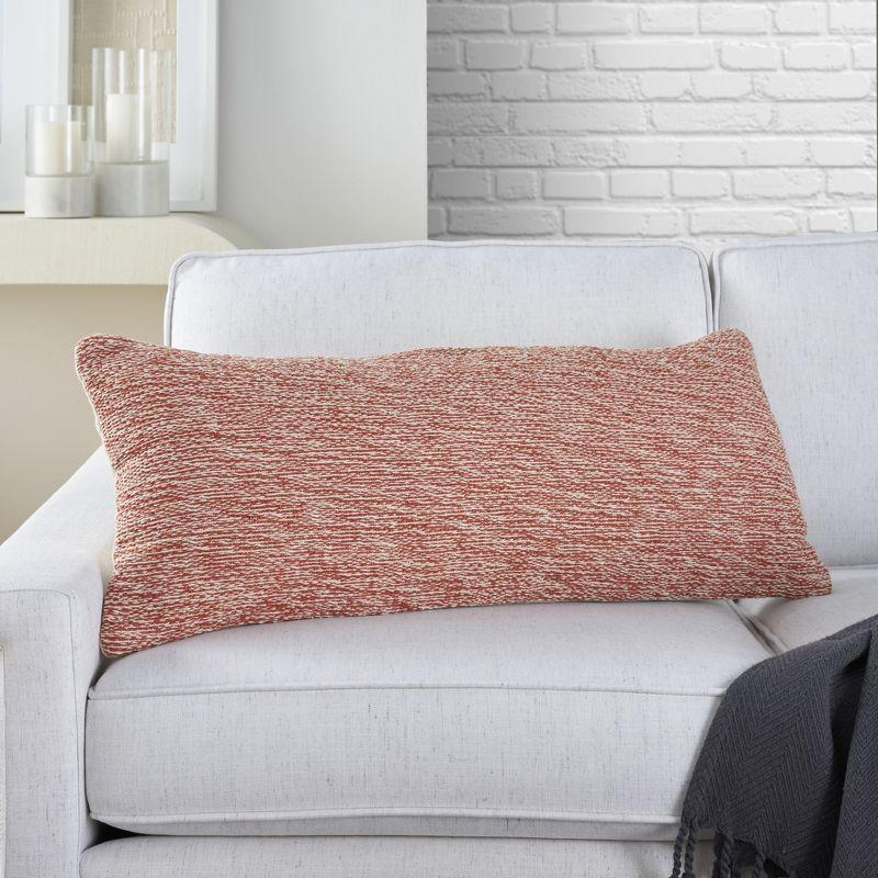 Mina Victory Life Styles Woven Cotton Solid 12" x 30" Indoor Throw Pillow Rust