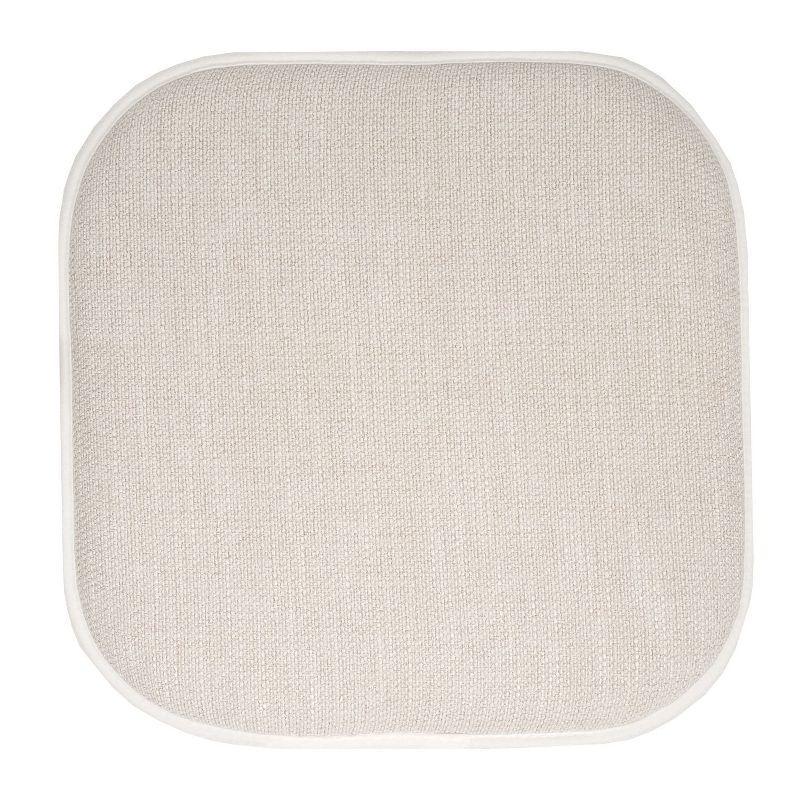 Alexis Memory Foam No Slip Back 16" x 16" Chair Pad Cushion, Linen/Beige, 4 Pack