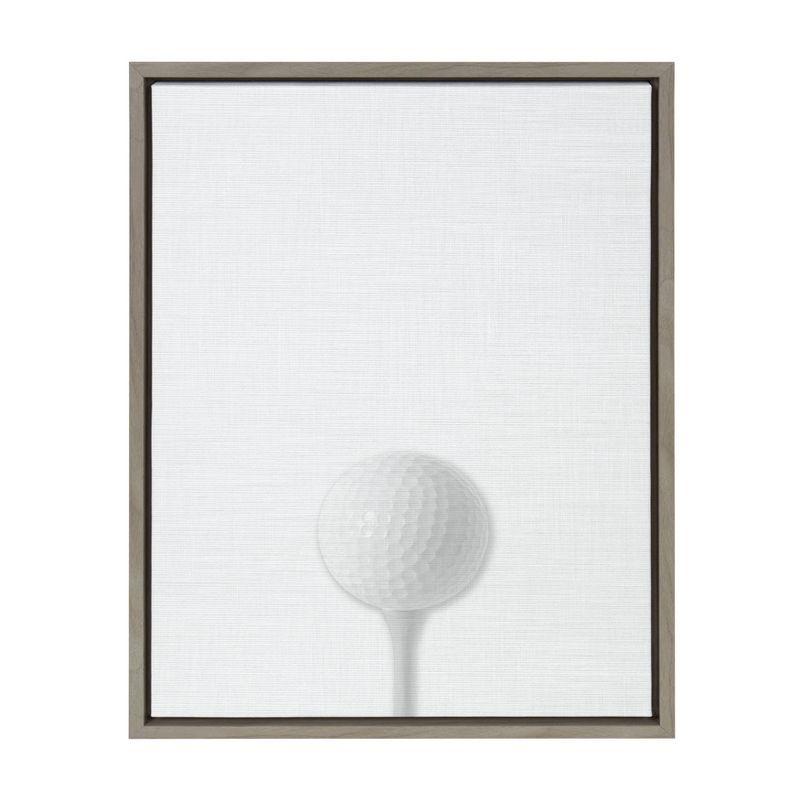 Gray Framed Golf Ball Portrait Canvas Wall Art