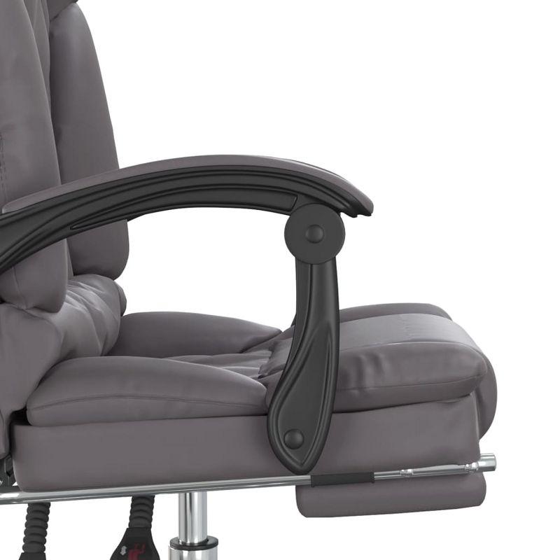 vidaXL Massage Reclining Office Chair Gray Faux Leather