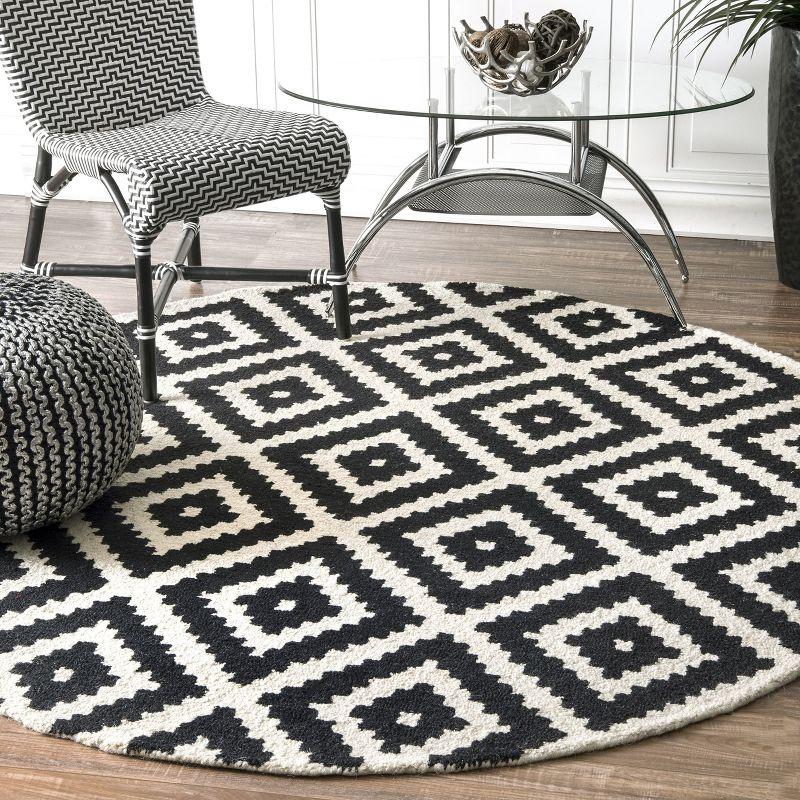 Nuloom Kellee Geometric Oval 8x10 Wool Indoor Area Rug for Living Room Bedroom Dining Room Kitchen, Beige/Brown