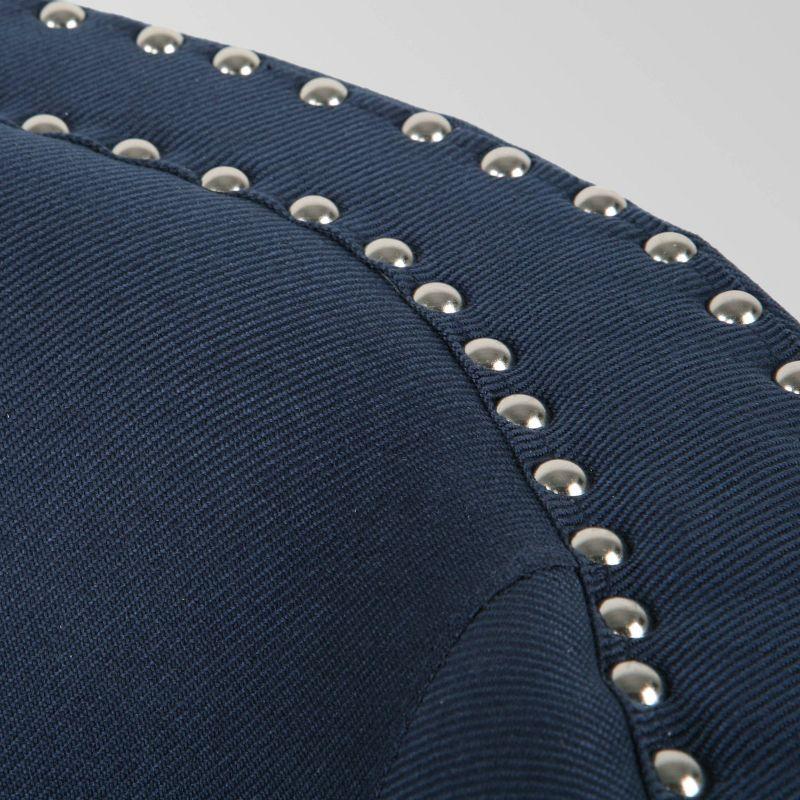 Maya Contemporary Swivel Chair Blue - Christopher Knight Home: Upholstered Linen, Iron Frame, No Assembly Required