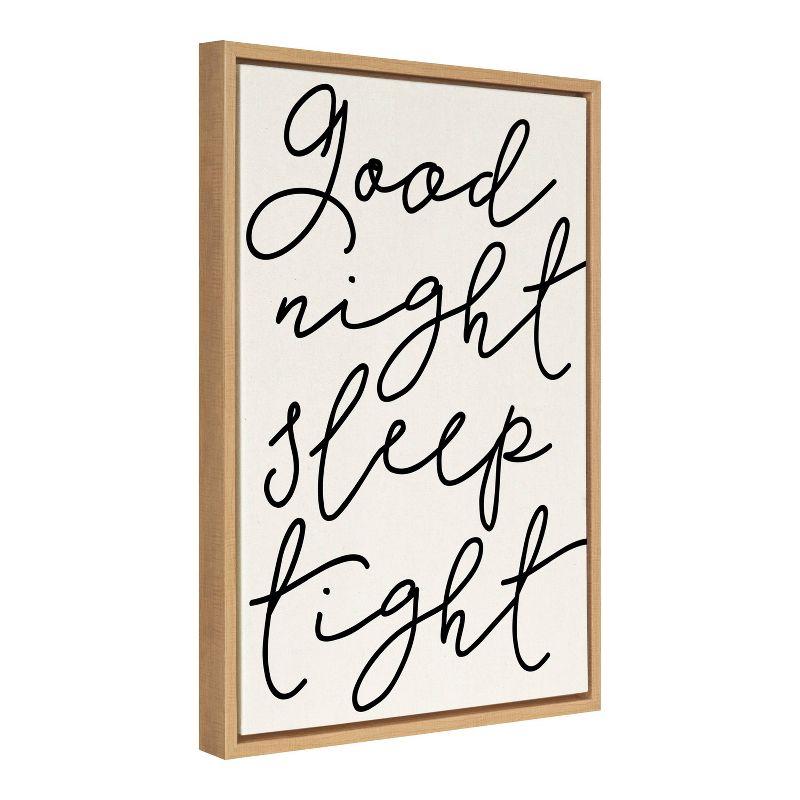 Good Night Sleep Tight Black and Natural Canvas Quote Art