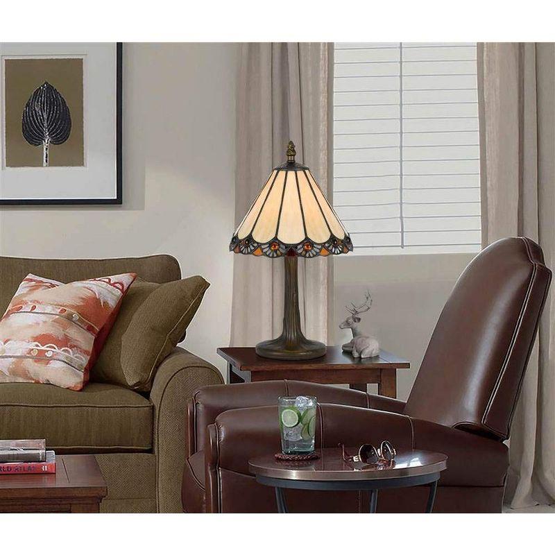 Cal Lighting 40W Tiffany Ac Lp W/Zinc Cast Base - Antique Brass