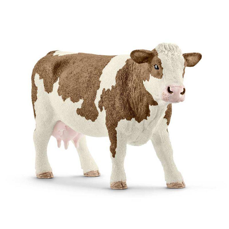 Schleich Simmental Cow Multicolored Farm Animal Figurine