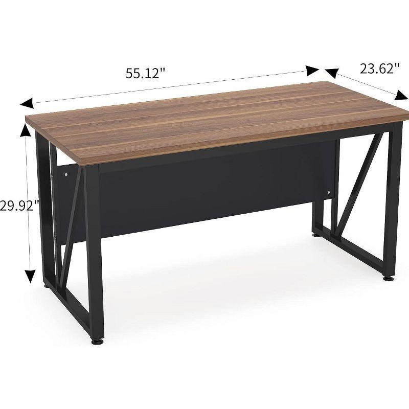 Tribesigns 55 inches Simple Computer Desk, Home Office Desk Writing Table for Workstation, Brown and Black