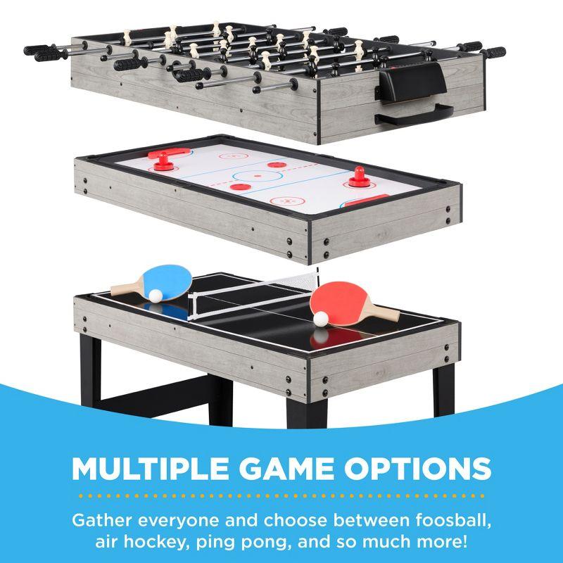 Best Choice Products 2x4ft 10-in-1 Combo Game Table Set w/ Hockey, Foosball, Pool, Shuffleboard, Ping Pong