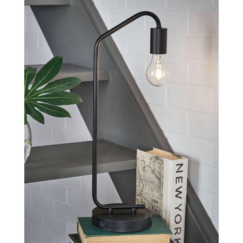 Covybend Metal Desk Lamp Black - Signature Design by Ashley: USB Port, Minimalist, UL Listed