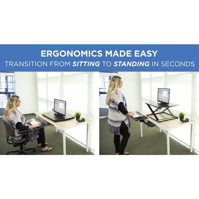 Mount-It! Sit Stand Keyboard Tray, Height Adjustable Under Desk Keyboard and Mouse Drawer With Ergonomic Wrist Rest Pad