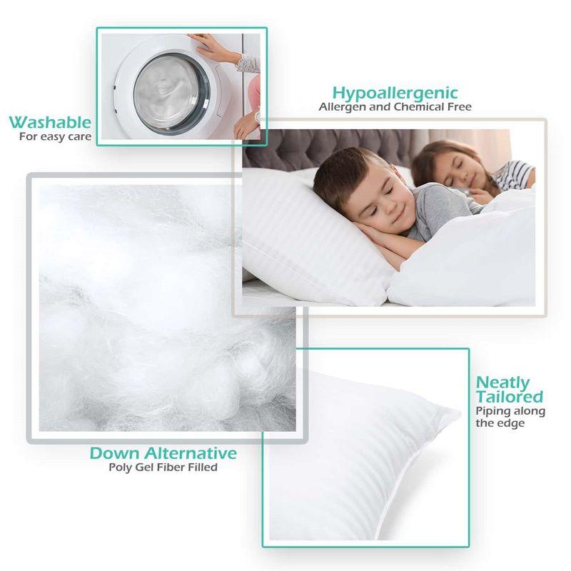 Nestl Set of 2 Soft and Fluffy Down Alternative Pillow , 100% Cotton Pillow with Polyester Fiber Filling