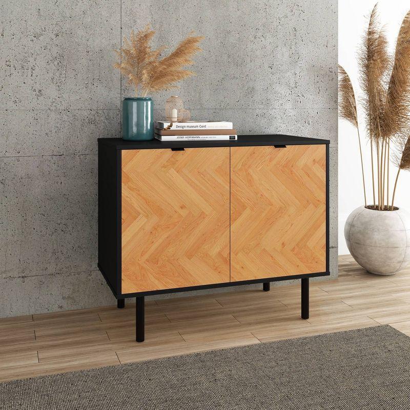 Manhattan Comfort Liam Mid - Century Modern 2 Shelf Accent Cabinet