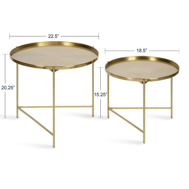 Kate and Laurel Ulani Round Metal Nesting Table, 2 Piece, Gold