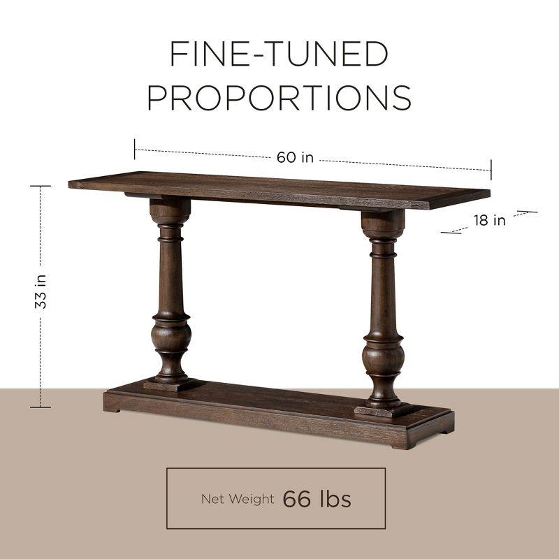 Arthur 60" Antiqued Brown Solid Wood Console Table