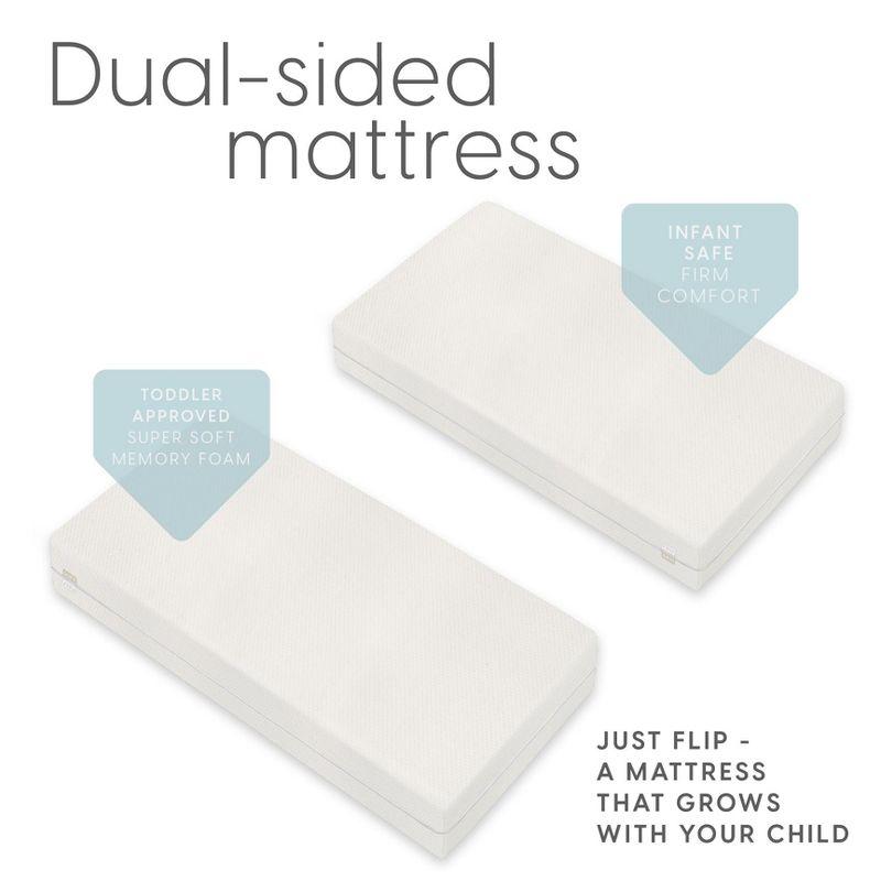 Milliard Memory Foam Dual Sided Crib and Toddler Bed Mattress with Polyester Cover