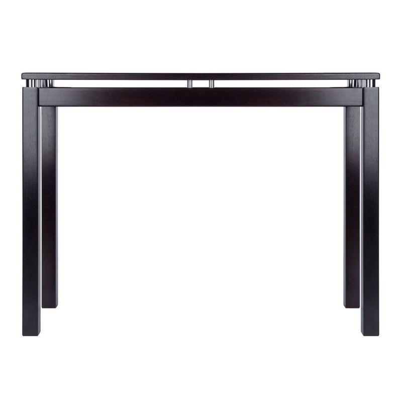 Linea Console Table Dark Espresso - Winsome: Hardwood Frame, Wood Veneer Top, Spot Clean, Assembly Required