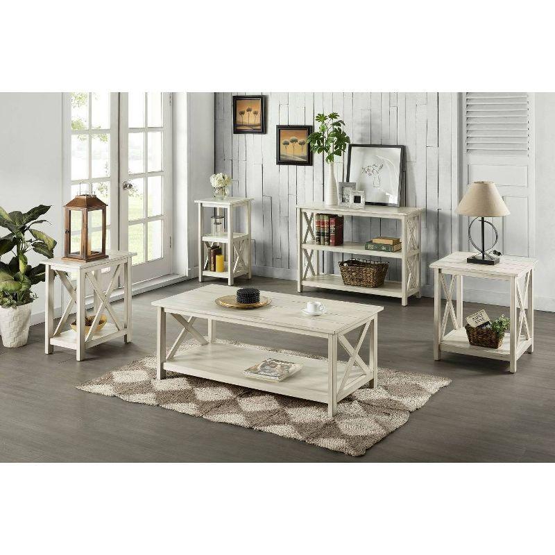 Jamestown Coffee Table White - Boraam: Farmhouse Style, MDF & Solid Wood, 90 Day Warranty