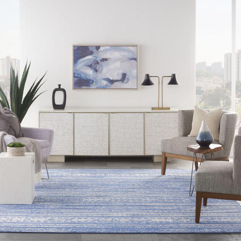 Pleasanton Abstract Blue/Ivory Area Rug