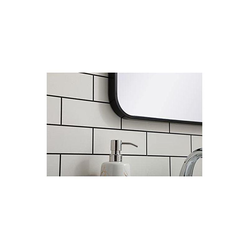 Elegant Lighting Soft corner metal rectangular mirror 18x36 inch in Black