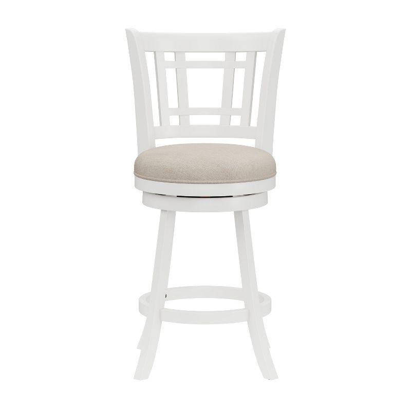 25" Fairfox Swivel Counter Height Barstool with Back, Ecru Upholstery - Hillsdale Furniture