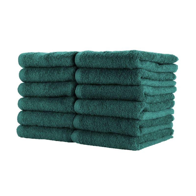 Arkwright Bleach Safe Jr. Salon Towels (12 Pack), 100% Ring Spun Cotton, 16x27, Hunter Green