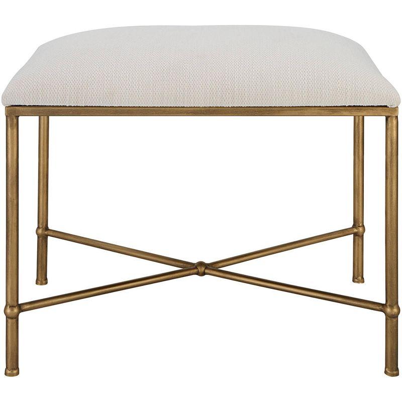 Uttermost Avenham 24" Wide White Fabric Accent Bench