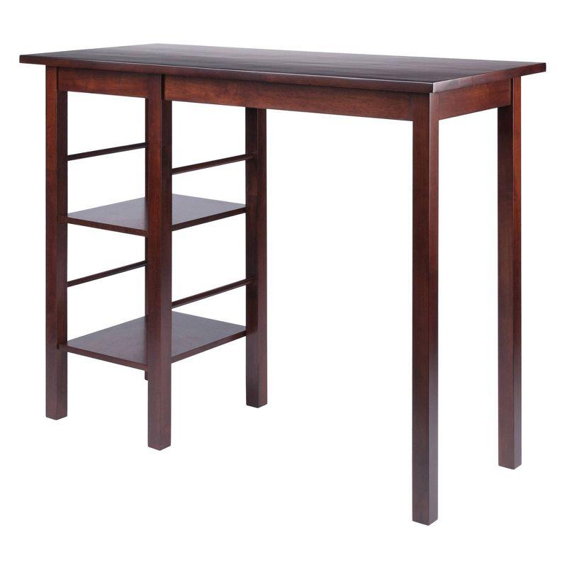 Dining Table Walnut - Winsome: Counter Height, Storage Base, Seats 4, Hardwood