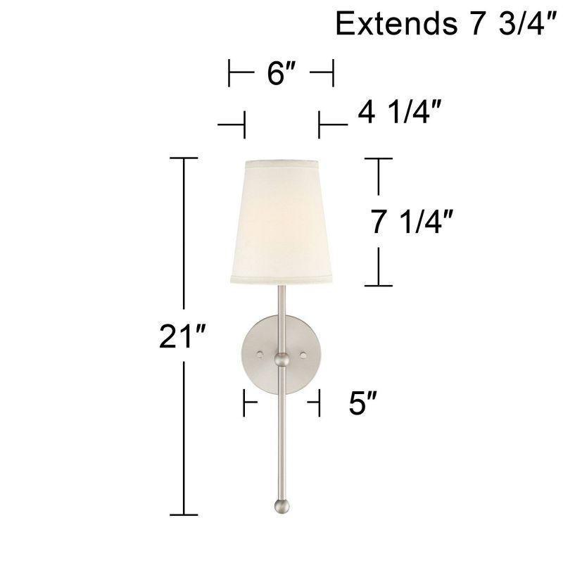 Elena 15" Brushed Nickel Wall Sconces with Cream Linen Shade