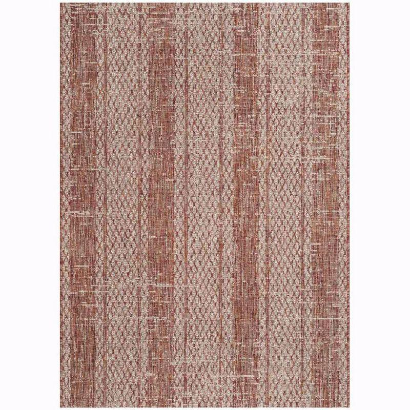 Courtyard CY8736 Power Loomed Indoor and Outdoor Area Rug - Light Beige/Terracotta - 4'x5'7" - Safavieh