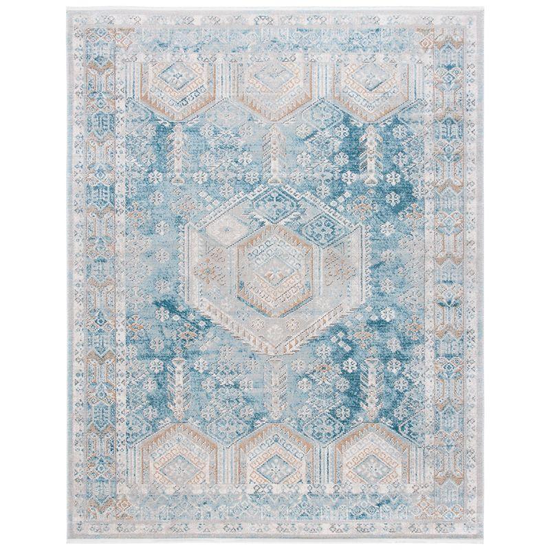 Shivan SHV727 Power Loomed Indoor Area Rug - Blue/Gold - 8'x10' - Safavieh