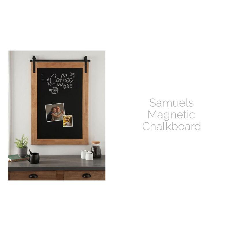 Rustic Brown and Black Magnetic Wood Framed Chalkboard