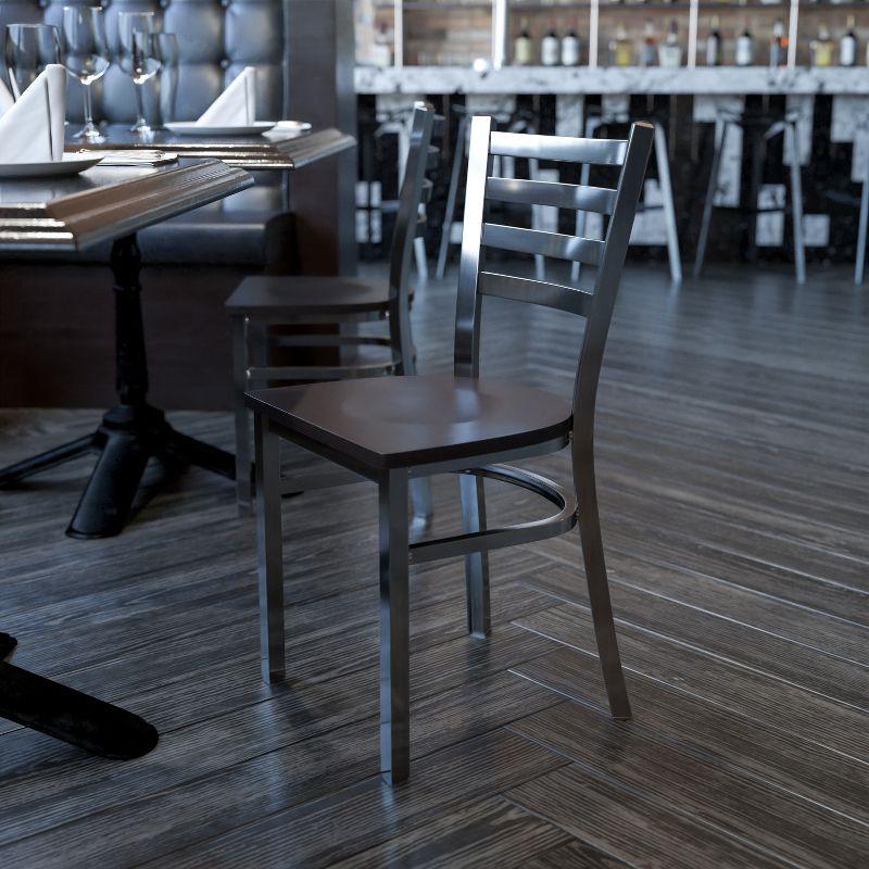 Flash Furniture Kendall Clear Coated Ladder Back Metal Restaurant Chair