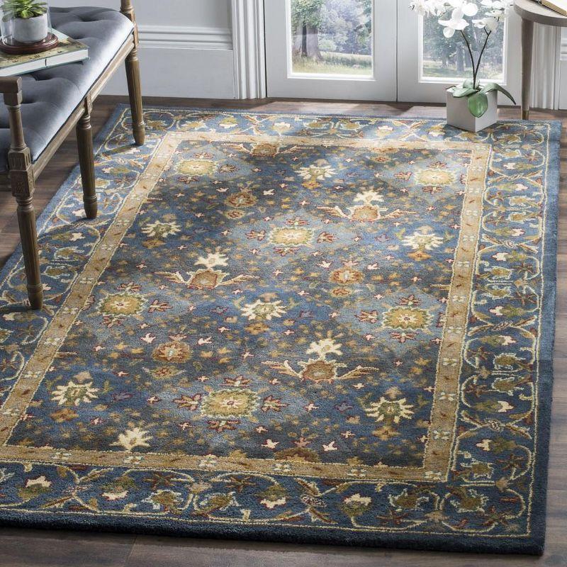 Elysian Fields Blue Hand-Tufted Wool Rectangular Rug 6' x 9'