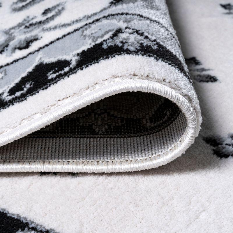 3'x5' Acanthus French Border Area Rug, Cream/Light Gray - JONATHAN Y