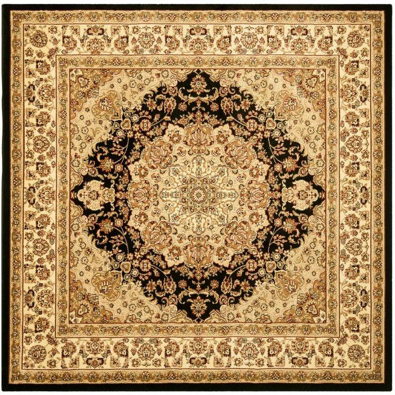 Lyndhurst LNH222 Power Loomed Area Rug - Black/Ivory - 8'x8' - Safavieh