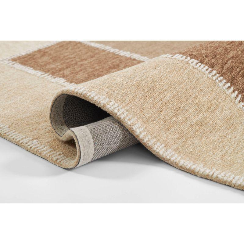 Momeni 5'x8' Archer Aten Geometric Handtufted Area Rug Beige: Wool, Low Pile, Indoor, Classic Pattern, Handmade