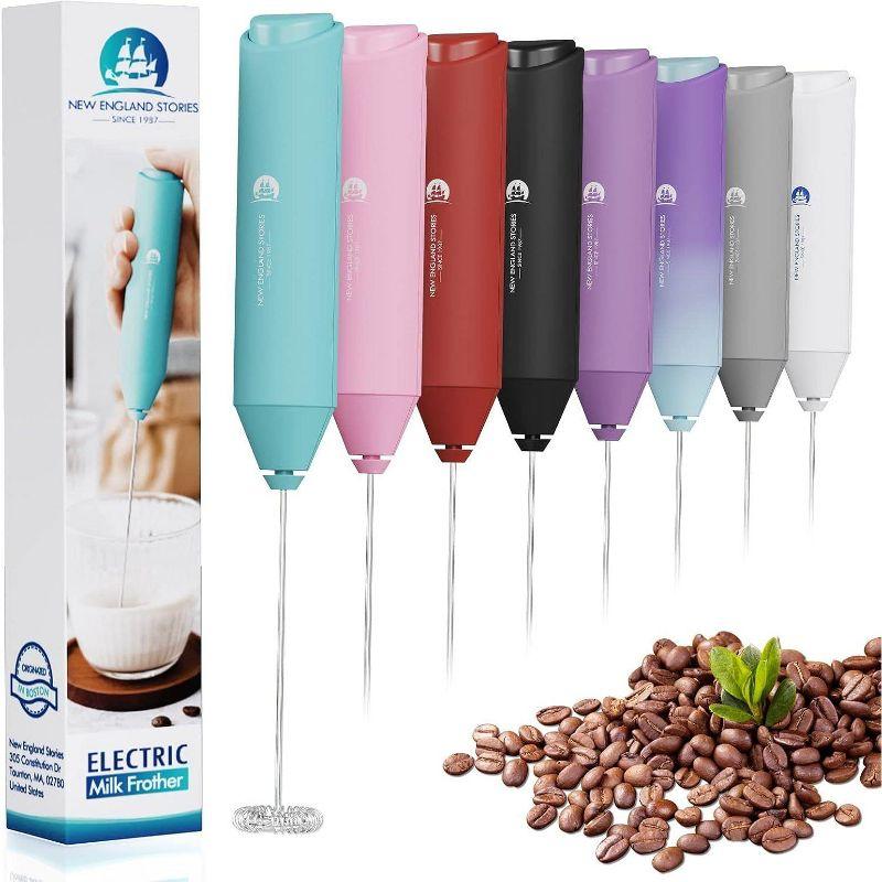 New England Stories Powerful Handheld Milk Frother & Foam Maker – Mini Whisk Drink Mixer For Coffee, Cappuccino, Latte, Matcha, Hot Chocolate (no Stand, Galaxy)