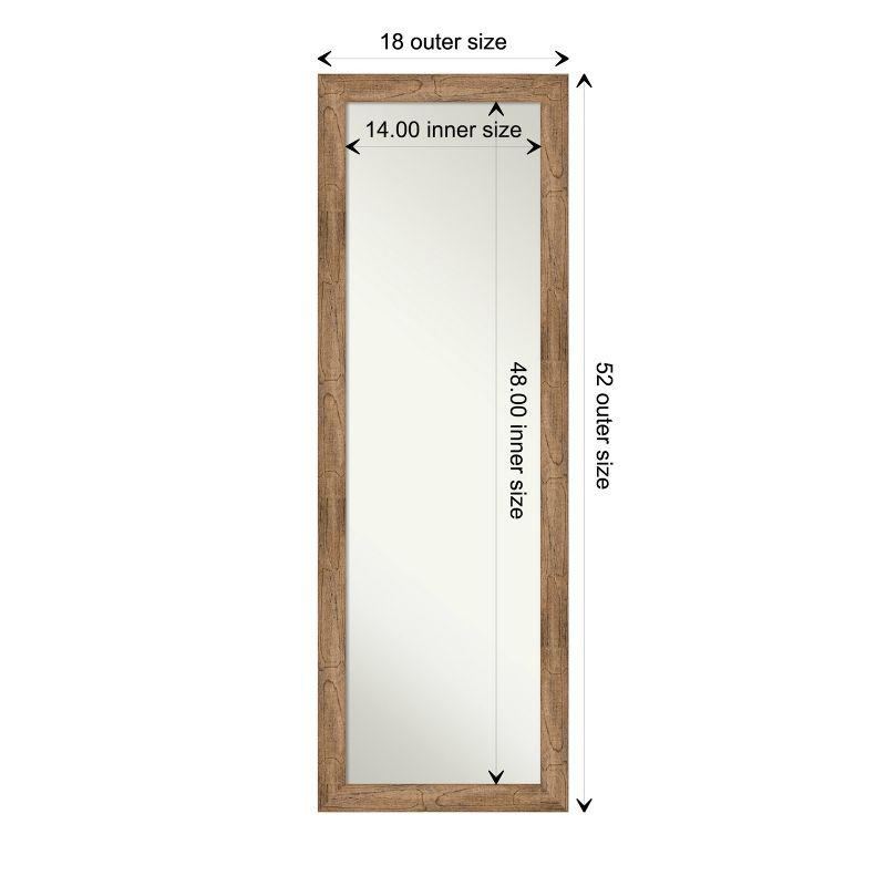 Amanti Art Owl Brown Narrow Non-Beveled Wood On the Door Mirror Full Length Mirror, Wall Mirror 51.5 in x 17.5 in.