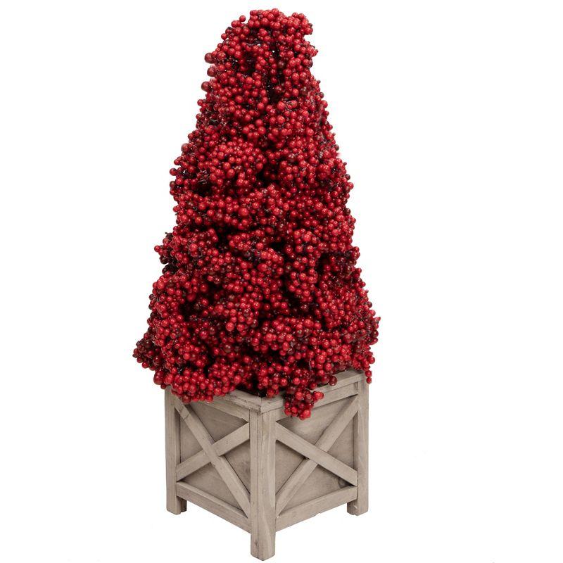 Red Berry Cone Potted Christmas Topiary