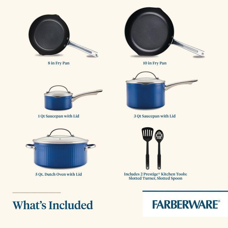 Farberware Farberware Style Nonstick Cookware Pots And Pans Set, Includes Kitchen Cooking Utensils, 10 Piece
