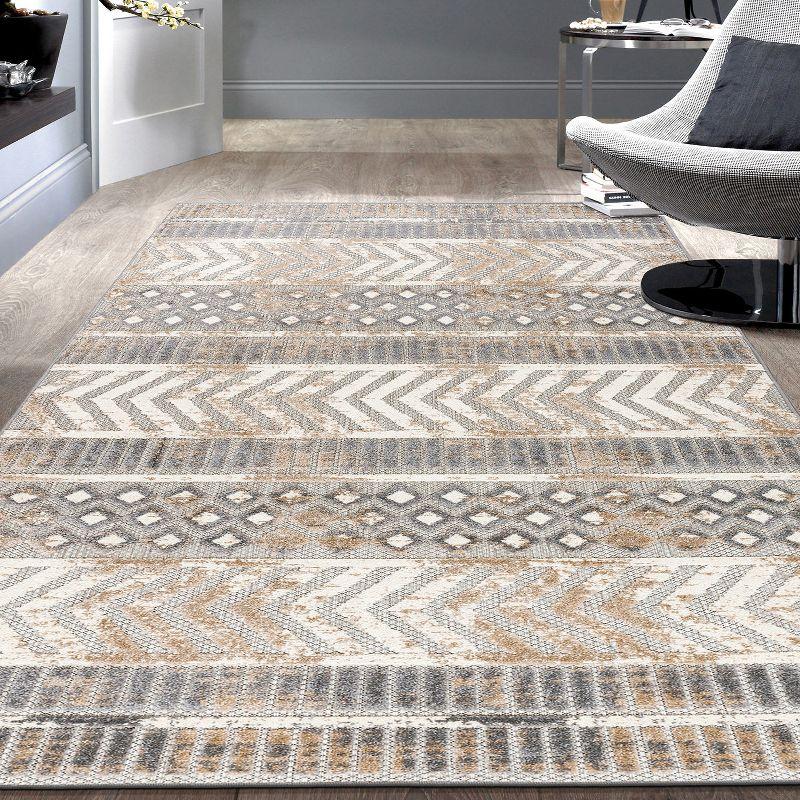 Bohemian Bliss Geometric Beige Indoor/Outdoor 7'10" x 10' Rug